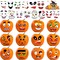 96 Pack Halloween Pumpkin Decorating Stickers - Small Pumpkin Face Stickers Halloween Stickers for Halloween Gifts and Kids Halloween Party Favors, Funny Make DIY Craft Halloween Children Kids Sticker